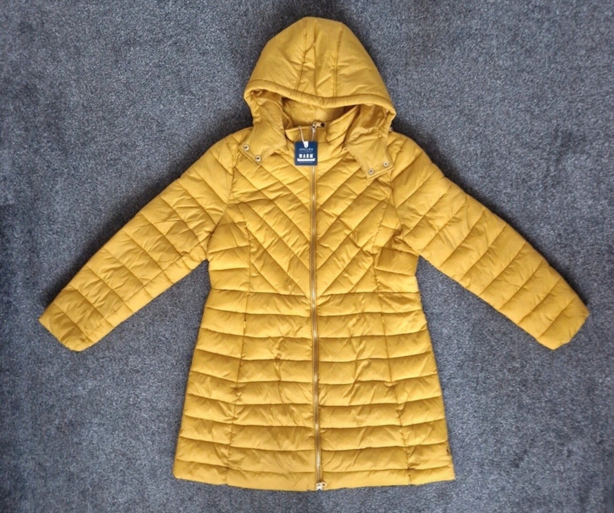 Joules Women Elodie Long Lightweight Padded Coat Antique Gold-18