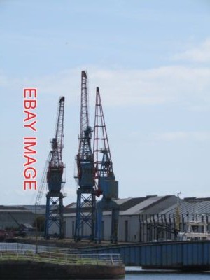 PHOTO  SWANSEA DOCK CRANES AT KING'S DOCK WORK BEGAN ON THE KING'S DOCK IN 1905