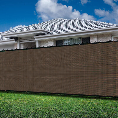 13FT Tall Fence Privacy Screen Shade Cover Windscreen Mesh Cover Brown UV Block