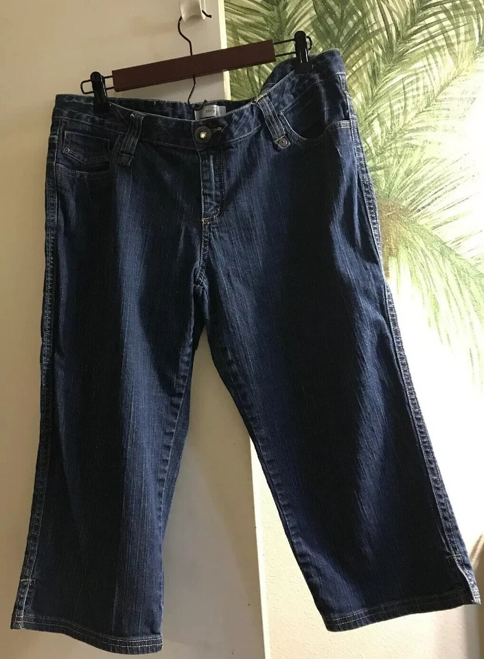 Metro 7 para mujer talla Pantalones cortos capri 14 Attention Dark Indigo Jean Bermuda larga? Foto 2 de 4