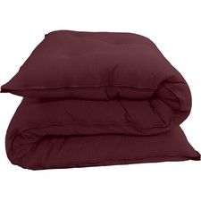 Twin Floor Rolling Futon Mattress, Cotton Shikifuton Mat 3x39x80 Burgundy
