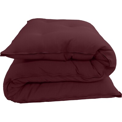 Twin Floor Rolling Futon Mattress, Cotton Shikifuton Mat 3x39x80 Burgundy