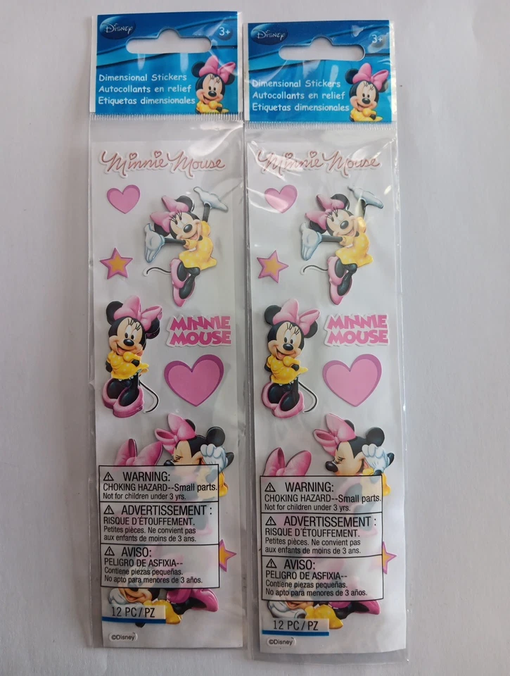 2 Packs EK Success-Disney Slims Dimensional Stickers-Minnie Mouse Hearts