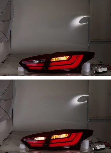 L+R Red DRL Tail Lights Sequential LED Tube Lamps for 2012-2014 Focus Sedan - Foto 8 di 9