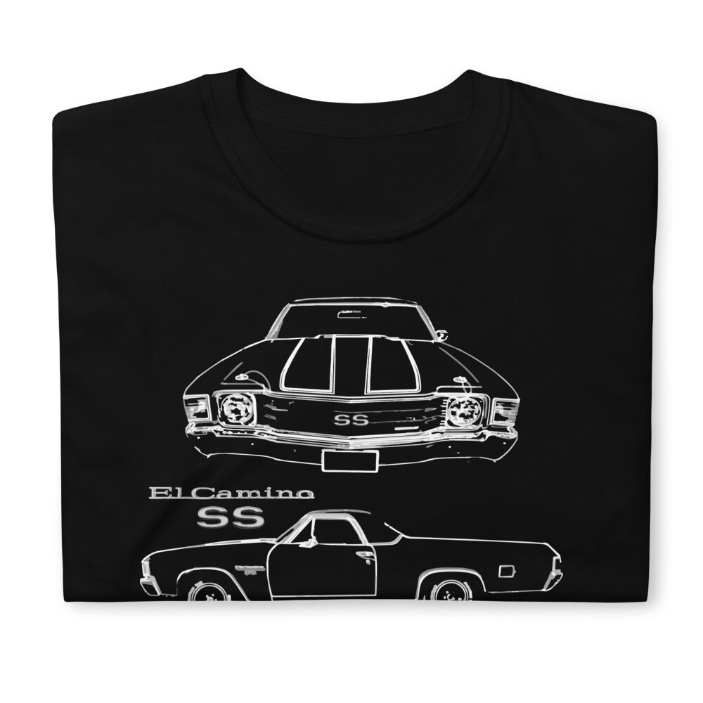 1972 Chevy El Camino SS Classic Car T-Shirt – Vintage Muscle Car Tee For Men & Women