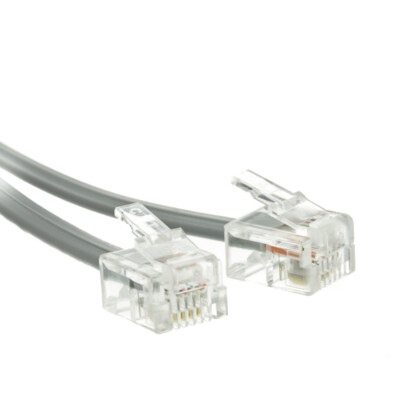 1ft RJ11 Silver Satin Telephone Cord (Voice), 6P/4C   8101-64201