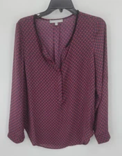 Daniel Rainn Top Womens Small Colorful Geo Print Boho Peasant Popover Blouse