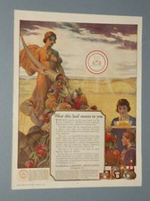 1921 NATIONAL CANNERS ASSOCIATION AD SEAL OF QUALITY ON CANNED FOODS