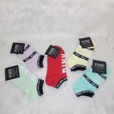 PINK Victoria's Secret Collegiate Collection Crew Socks Womens Size OS New.