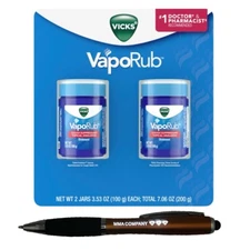 Vicks Vaporub  Chest Rub Ointment Relief Headache  Cough Cold (Pk 2)