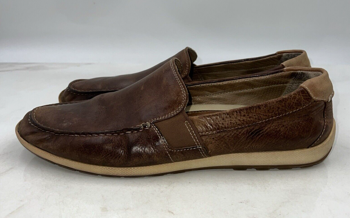 Ecco Shoes Mens Size 11.5 Brown Yak Leather Golf Driving  display picture 3