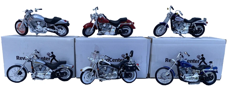 Juego de 6 piezas de motocicleta Harley-Davidson diecast 1/18 de Maisto hechas en 2004 Foto 2 de 4