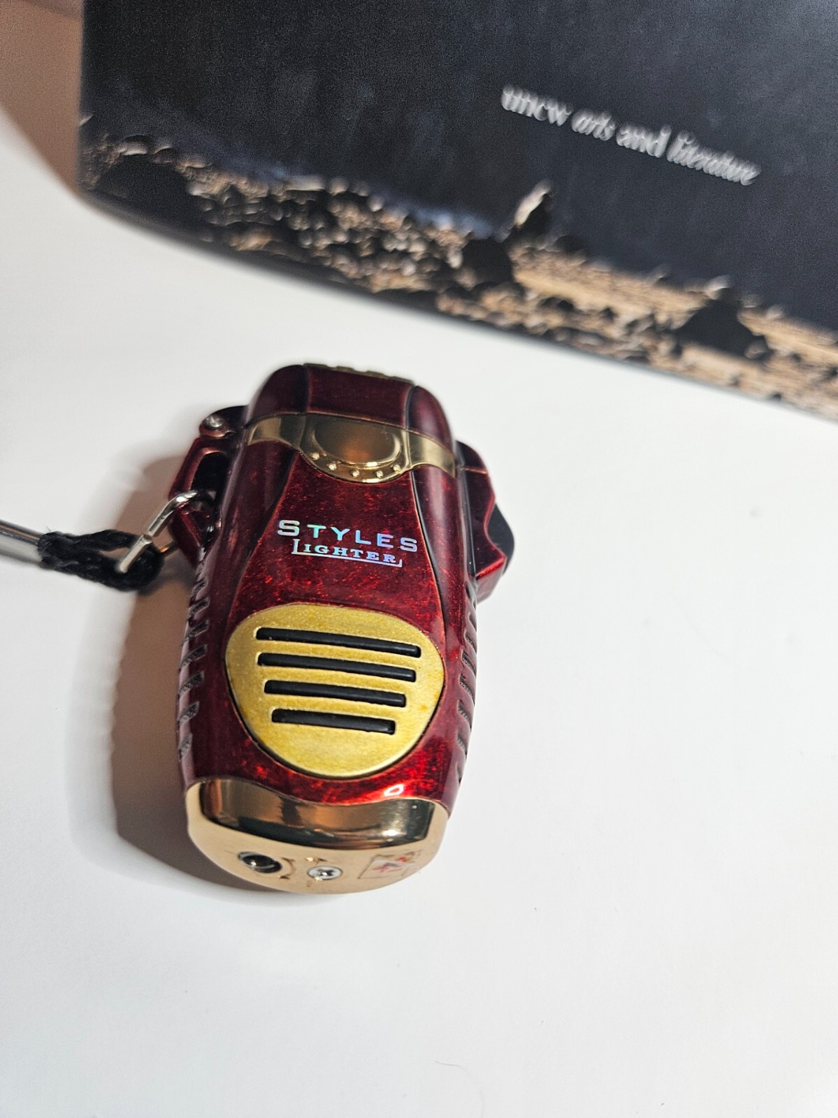 STYLES  RED  LACQUER TRIPLE FLAME JET TORCH LIGHTER