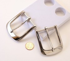 New man/women 1 1/2" 38mm pin buckle T1 shinny nickel color finish USA