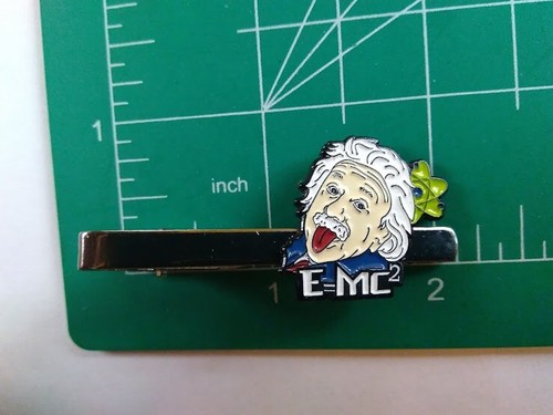 Funky Funny Einstein Tie Clip Bar Great Gift Under 20 Birthday Anniversary - Picture 2 of 8