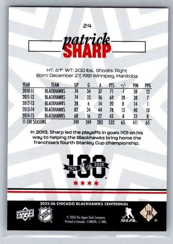 2025-26 Upper Deck Chicago Blackhawks Centennial Single Card Pick List - Picture 49 of 201