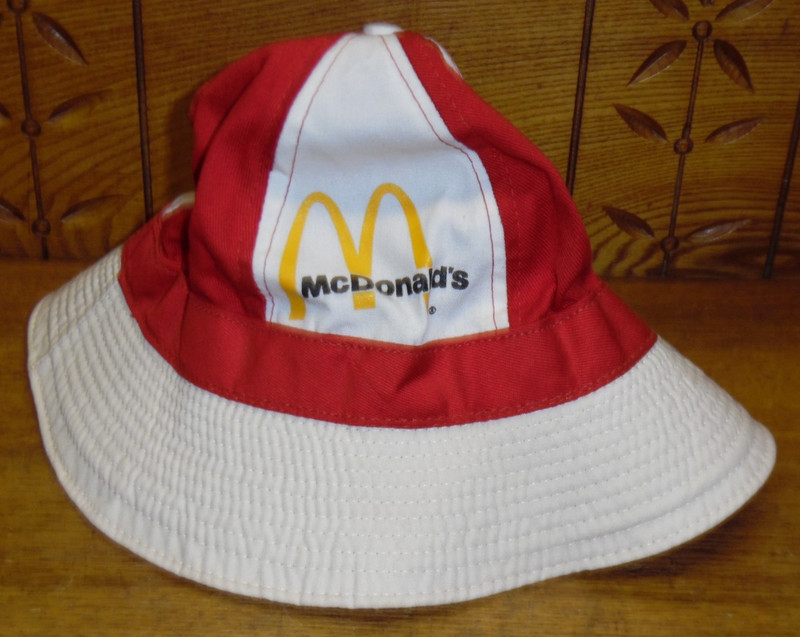 Vintage Unused Red McDonald's Bucket / Fishing Hat