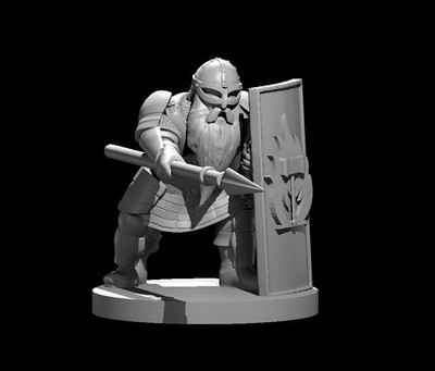Dwarf Male Fighter V6 Warrior Adventurer NPC 28mm Scale DND D&D Tabletop Mini