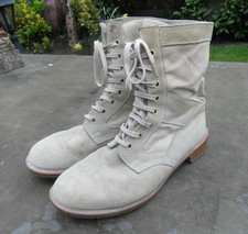 British Army Gulf War Canvas Tan DMS Desert Boots Size 9 M Desert Storm 1990s