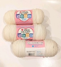 Lot Of 3 Bernat Baby Sport Yarn SOFT WHITE 3 ply Sports Weight 6 Oz Ea FLAWED
