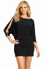 Besty & Adam Embellished Split Sleeve Jersey Minidress Size 4 NWT USA made
