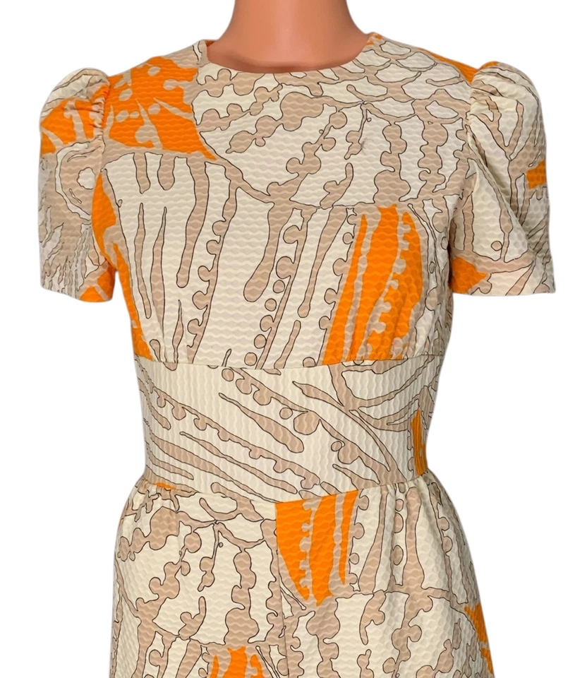 Mono TORI RICHARD Vintage Años 70 Para Mujer Hawaiano Pierna con Volantes SS - Talla S Foto 3 de 4