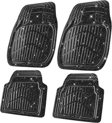  Shining Glitter Car Floor Mats 3D Leather Waterproof All All Black Glitter