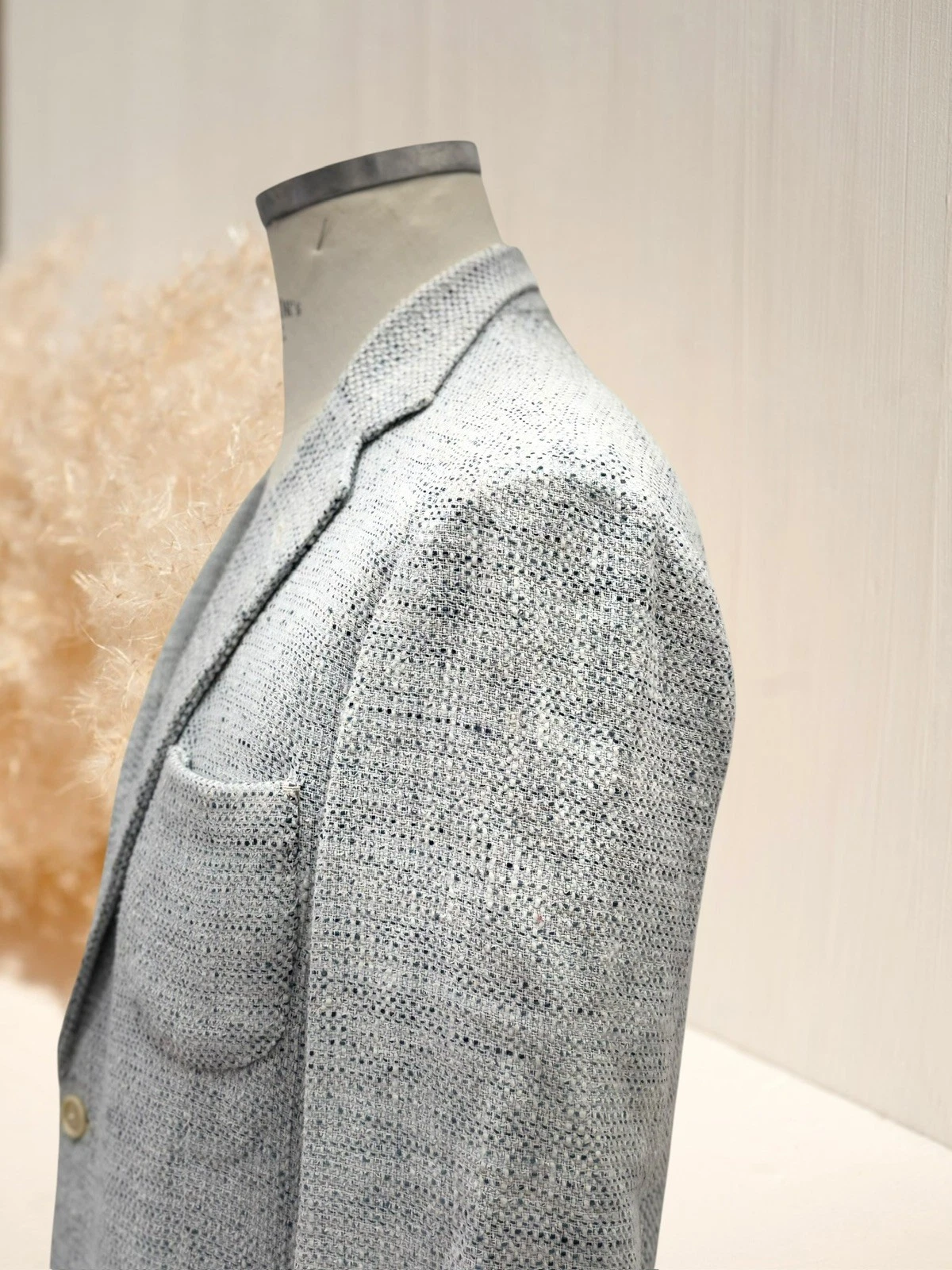 G. English Jacket For Man Blue Special Texture Single Breasted With 3 Pockets image 3