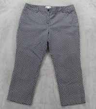 New York  Company Cropped Pants Women's 12 Black White Geometric Print Stretch