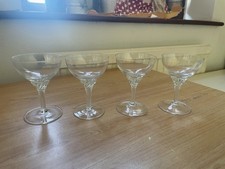 Set Of 4 Vintage Gorham Crystal Octette Coupe Champagne Glasses Twisted Stem