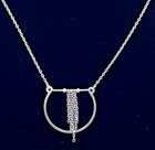 Sterling Silver 925 Fringe Circle Pendant Minimalist Necklace 18” + 3” Ext. NWT — photo 1