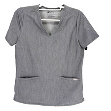 FIGS Technical Collection Scrub Top Small Graphite Gray FW1100 Nurse Medical