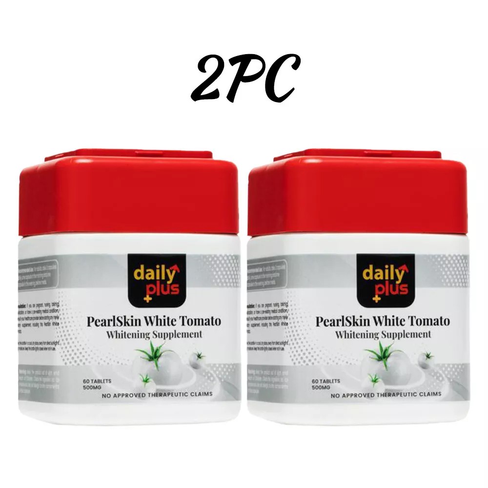 2Pack Daily Plus PearlSkin White Tomato 6 in 1 Skin Perfection Supplement 60Caps