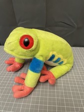 Wild Republic Red Eyed Tree Frog Plush Stuffed Animal 9" Sitting Rainforest