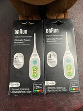 Braun Digital Thermometer Clinically Accurate Color Coded Fever Guidance 2PK