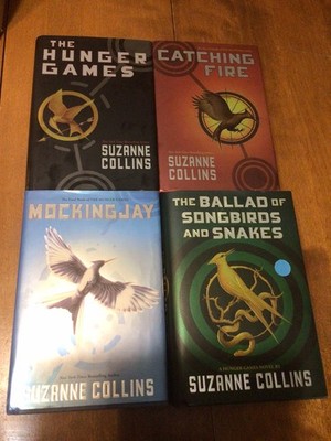 Lot Of 4 HUNGER GAMES Books COLLINS HCDJ Catching Fire MOCKINGJAY Songbirds