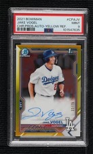 2021 Bowman Chrome Prospects Yellow Refractor 32/75 Jake Vogel PSA 9 Auto 0e2x