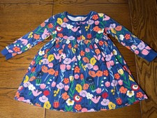Hanna Andersson Play / Day Blue Floral Dress Girls Long Sleeve Size 110  5 