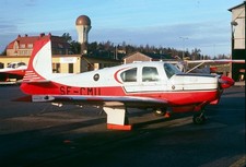 Mooney M.20,  SE-CMU, at Bromma, in 1975, aircraft slide
