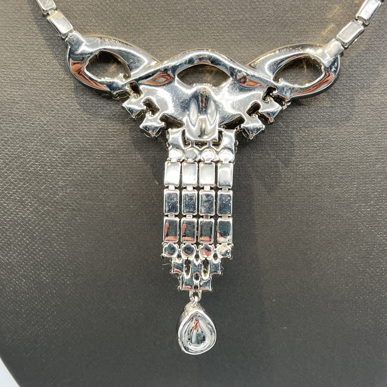 Mazer Simulated Ruby Rhinestone Pendant Necklace … - image 7