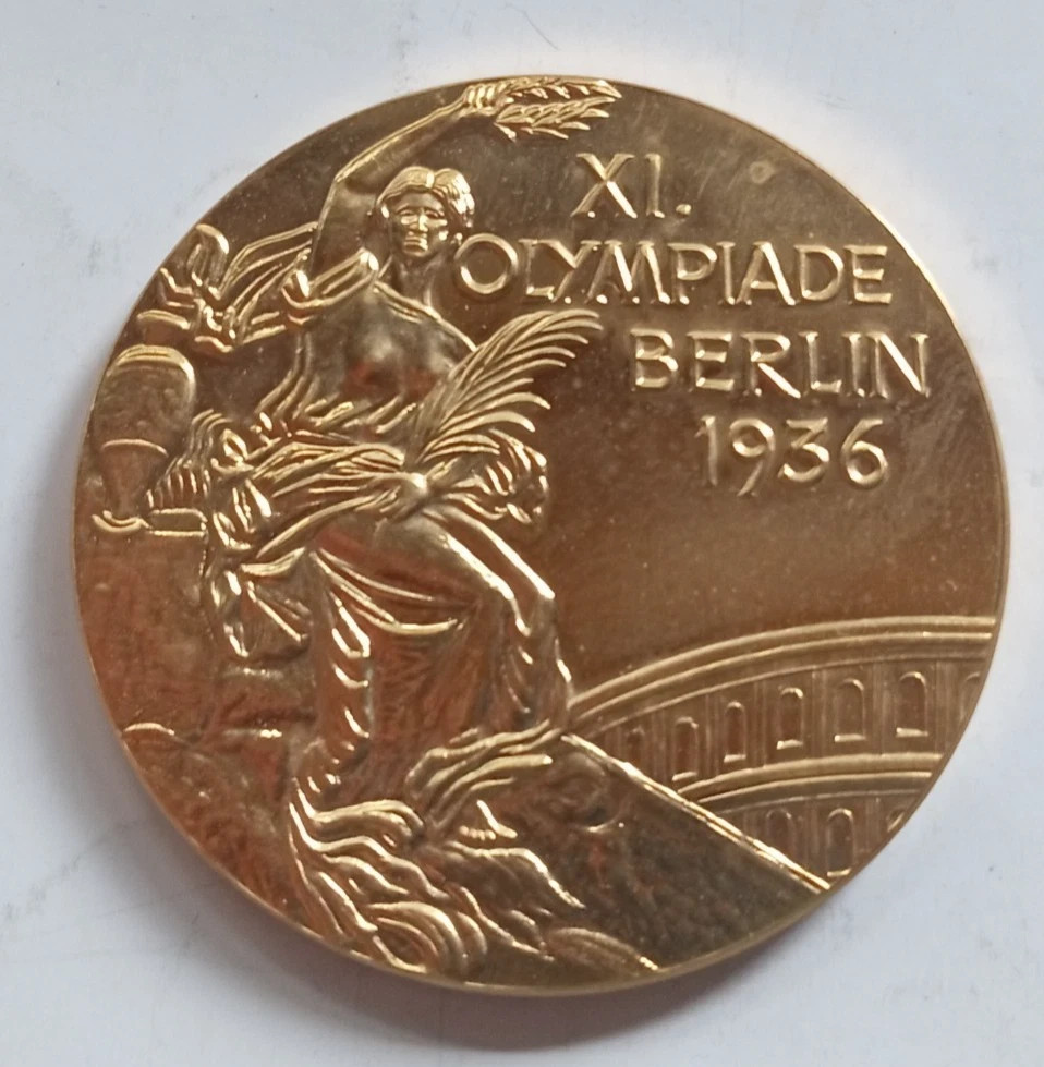 Winner medal  XI. Olympic Games BERLIN 1936 - Gold platet  !!  VERY RARE