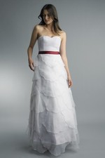 Scalloped Petal Strapless Tulle Gown