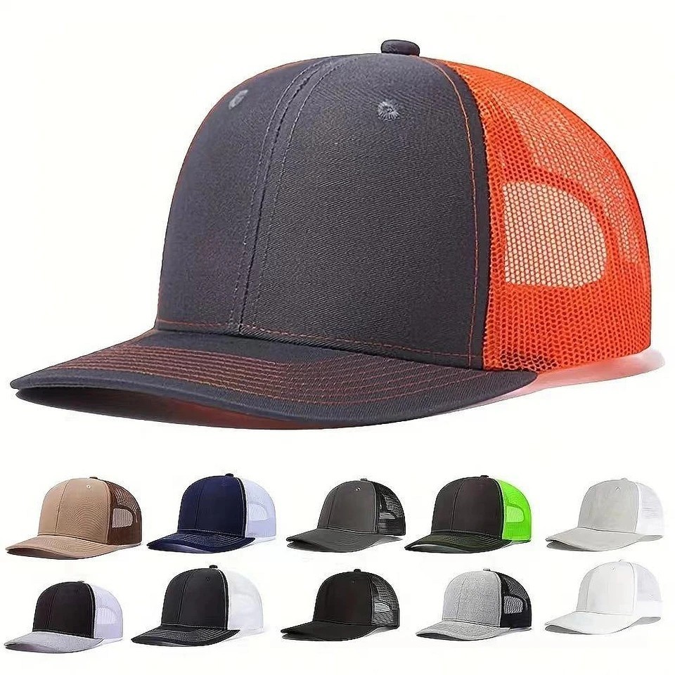 Hot Sale Unisex Trucker Hat Blank Snapback Mesh Back Breathable Summer Cap