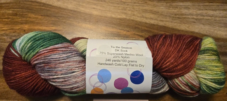 Meia Holiday Destash - Costura com fio DK - Mistura de lã/nylon, 246 jardas. - Imagem 2 de 2