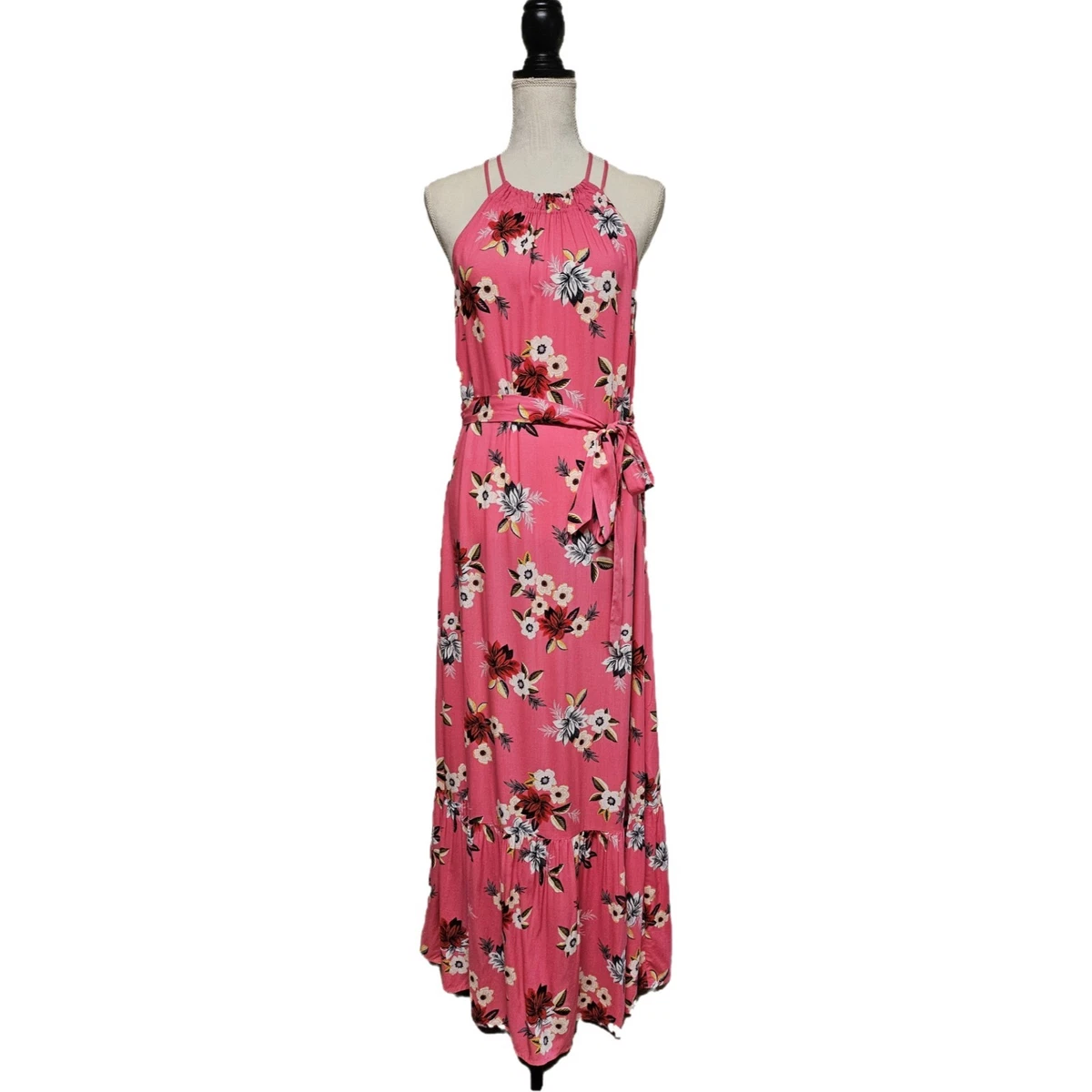 chinese dress ladies Frida Black Satin Halter-Neck Backless Maxi Dress  Club L London