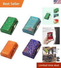 Portable 2-in-1 Lipstick Holder with Mirror - Floral Cosmetic Cases Pack of 4