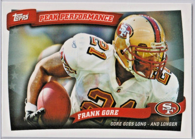2010 Topps- Peak Performance-  San Francisco 49ers Frank Gore #PP15