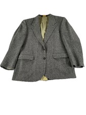 Vintage Cricketeer Blazer Men's 40R Black/Gray Tweed Wool Sport Jacket
