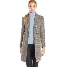 Pendleton Vintage NWOT Wool Blend Houndstooth Glen Plaid OverCoat XL Preppy Chic