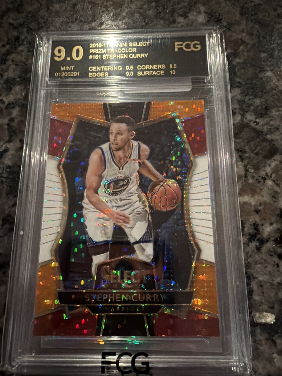2016-17 Panini Select - Premier Level Stephen Curry #161 Tri-Color Prizm